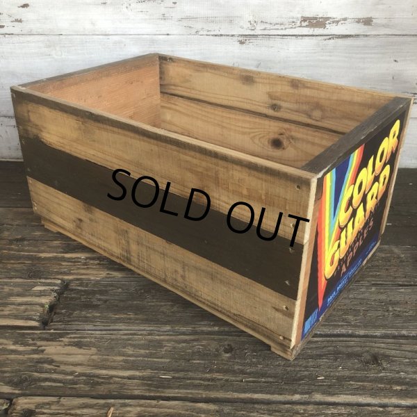 画像2: Vintage Wooden Fruits Crate Box COLOR GUARD (T547) (2)