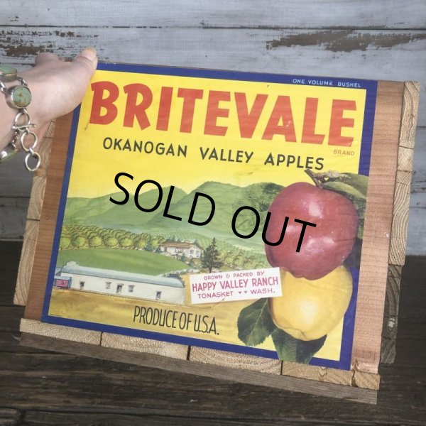 画像6: Vintage Wooden Fruits Crate Box BRITEVALE (T555) (6)