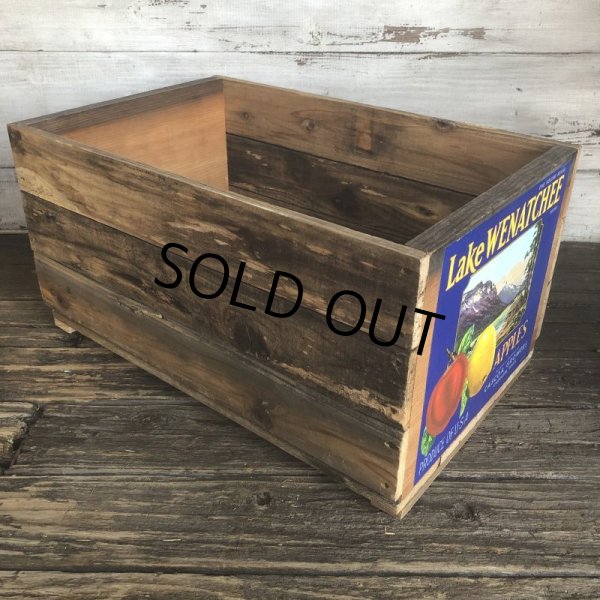 画像2: Vintage Wooden Fruits Crate Box Lake WENATCHEE (T549) (2)