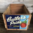 画像1: Vintage Wooden Fruits Crate Box Butler's Pride (T552) (1)