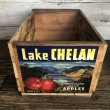 画像1: Vintage Wooden Fruits Crate Box Lake CHELAN (T554) (1)