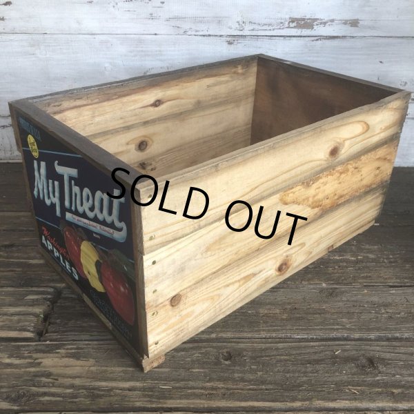 画像3: Vintage Wooden Fruits Crate Box My Treat (T553) (3)