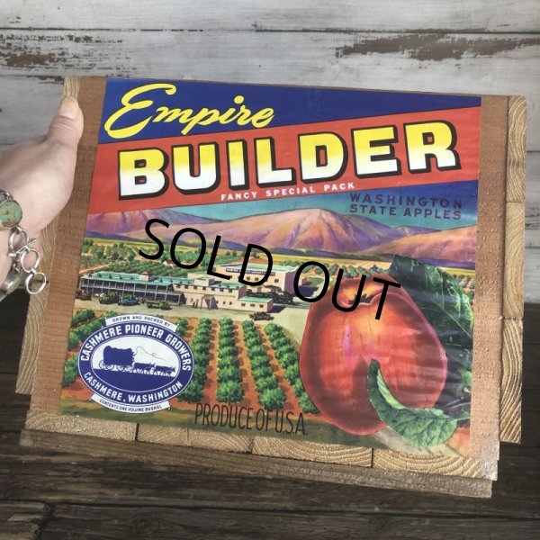 画像6: Vintage Wooden Fruits Crate Box Empire BUILDER (T550) (6)