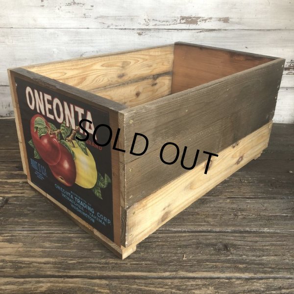 画像3: Vintage Wooden Fruits Crate Box ONEONTA (T551) (3)