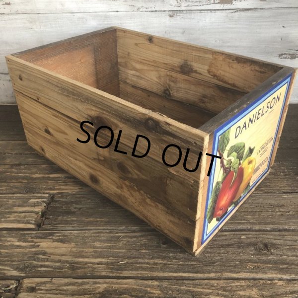 画像2: Vintage Wooden Fruits Crate Box DANIELSON (T556) (2)