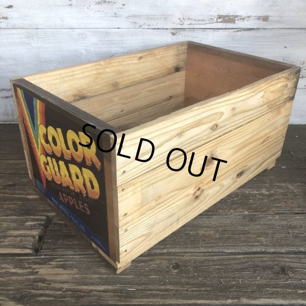 画像3: Vintage Wooden Fruits Crate Box COLOR GUARD (T547) (3)