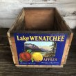 画像1: Vintage Wooden Fruits Crate Box Lake WENATCHEE (T549) (1)