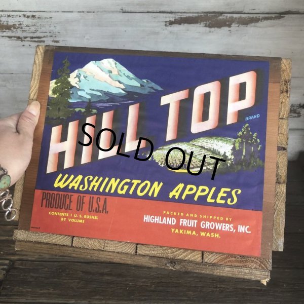 画像7: Vintage Wooden Fruits Crate Box HILL TOP (T545) (7)