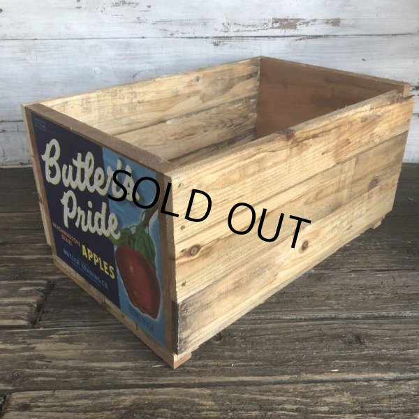 画像3: Vintage Wooden Fruits Crate Box Butler's Pride (T552) (3)