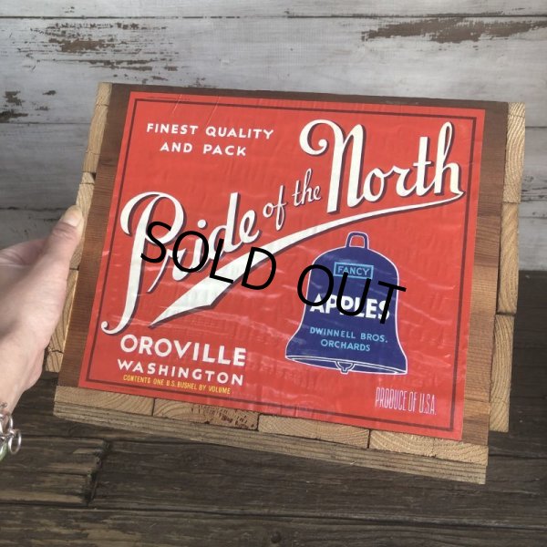画像6: Vintage Wooden Fruits Crate Box Pride of the North (T548) (6)