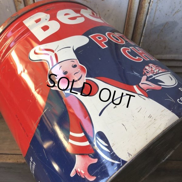画像9: Vintage Becker Potato Chips Tin Can (T573) (9)
