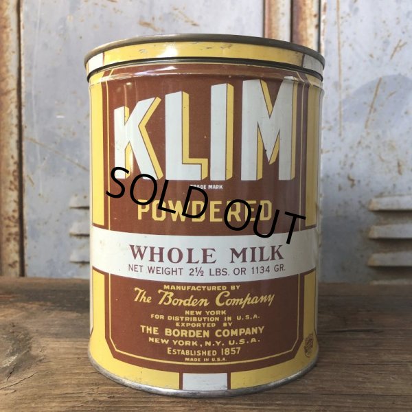 画像1: Vintage KLIM Whole Milk 2 1/2 Can THE BORDEN COMPANY (T575） (1)