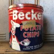 画像4: Vintage Becker Potato Chips Tin Can (T573) (4)