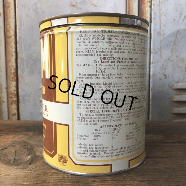 画像2: Vintage KLIM Whole Milk 2 1/2 Can THE BORDEN COMPANY (T575） (2)