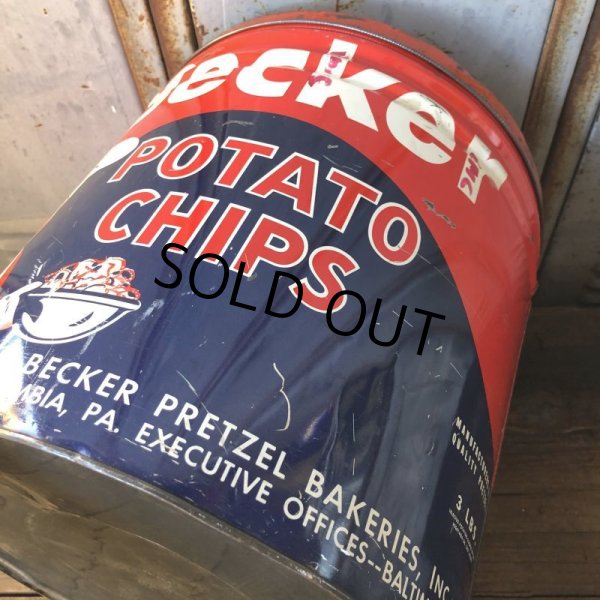 画像8: Vintage Becker Potato Chips Tin Can (T573) (8)