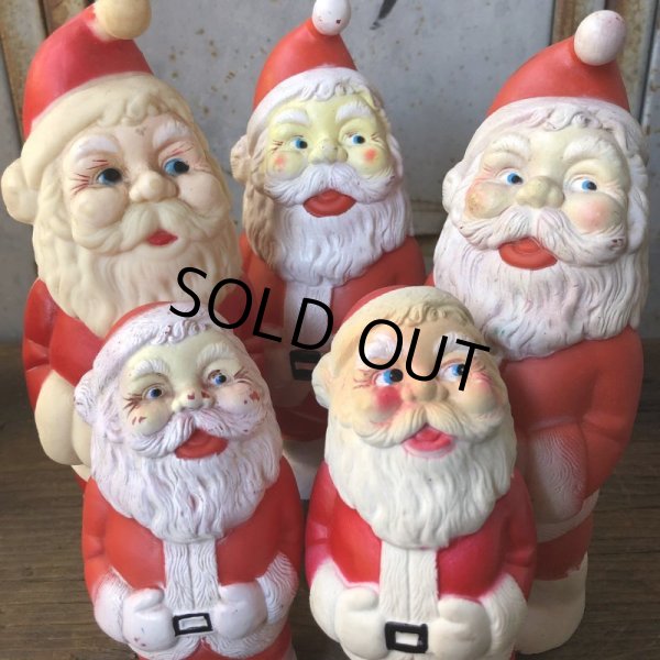 画像9: Vintage Santa Claus Rubber Doll 12.5cm (T543) (9)