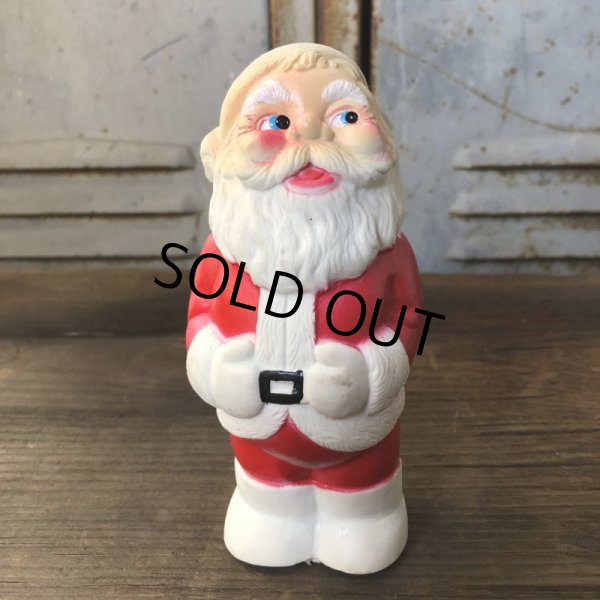 画像1: Vintage Santa Claus Rubber Doll 13cm (T542) (1)