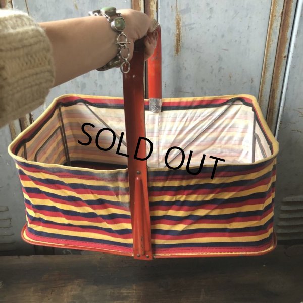 画像10: 40s Vintage Grocery Store Shopping Canvas Basket  (T551) (10)