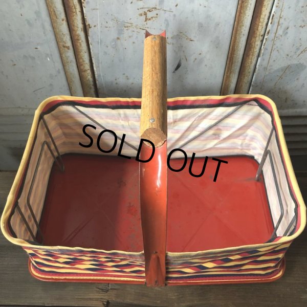 画像4: 40s Vintage Grocery Store Shopping Canvas Basket  (T551) (4)