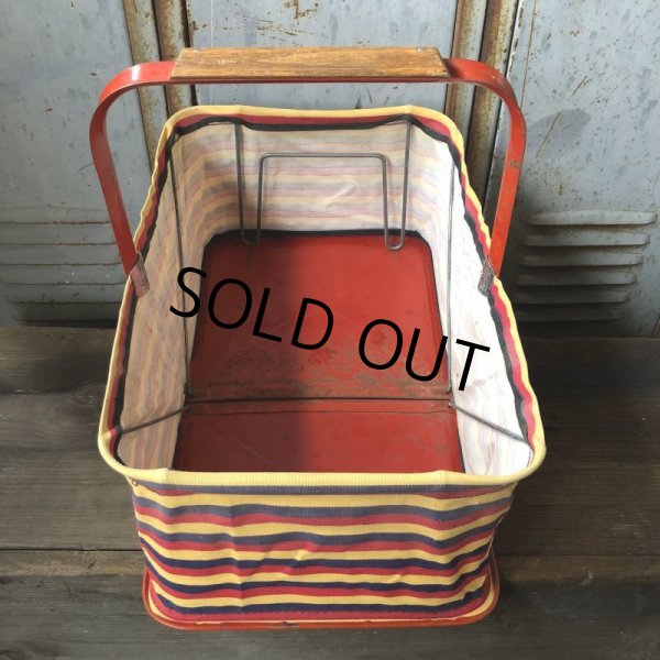 画像3: 40s Vintage Grocery Store Shopping Canvas Basket  (T551) (3)