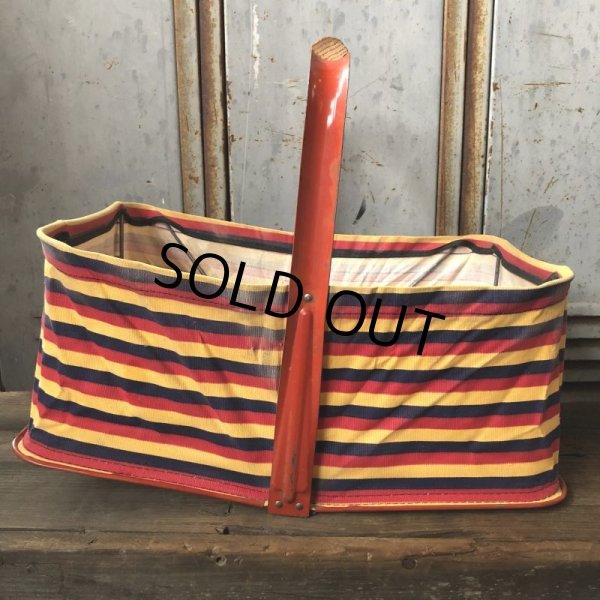 画像9: 40s Vintage Grocery Store Shopping Canvas Basket  (T551) (9)