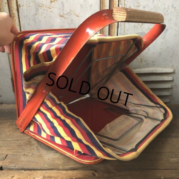 画像8: 40s Vintage Grocery Store Shopping Canvas Basket  (T551) (8)