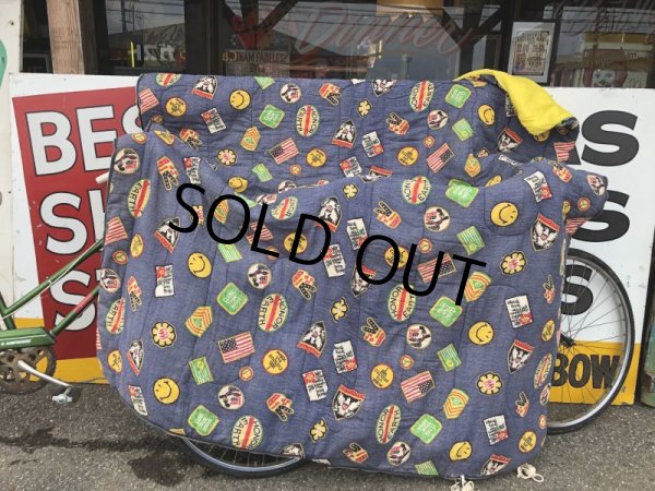 画像2: Vintage Smiley Face Hippie Sleeping Bag nice color (T567) (2)