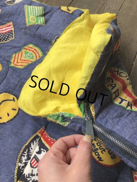 画像14: Vintage Smiley Face Hippie Sleeping Bag nice color (T567) (14)