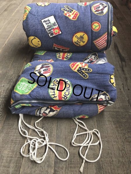 画像8: Vintage Smiley Face Hippie Sleeping Bag nice color (T567) (8)