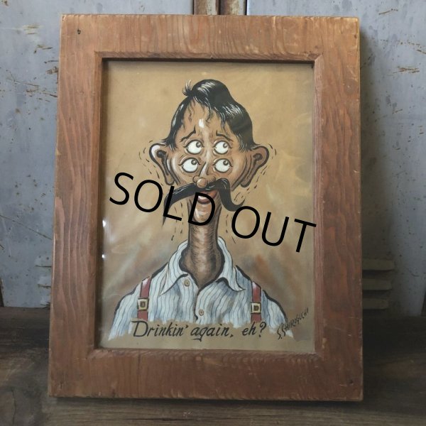 画像2: Vintage Drunkenman Double Vision Four Eyes 4 Eyed ART w/frame (T568) (2)