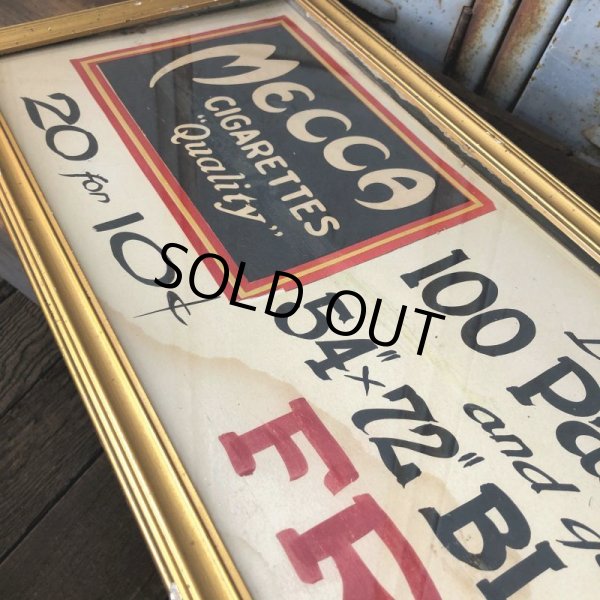画像4: Vintage Mecca Cigarette Advertising Hand Printed, Framed,Store Sign (T571) (4)