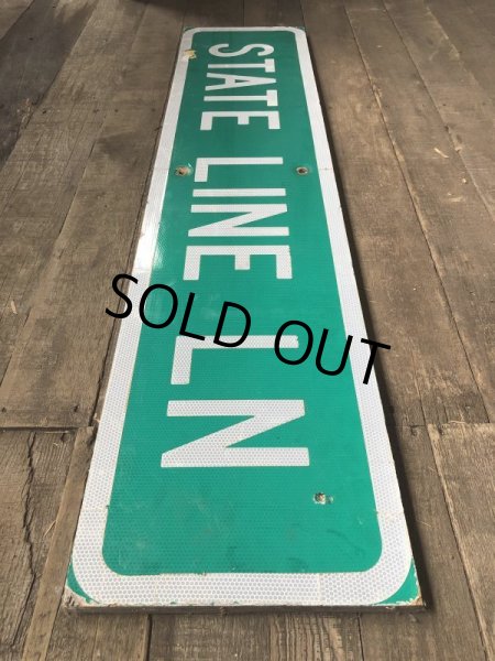 画像5: Vintage Road Sign STATE LINE LN (T578) (5)