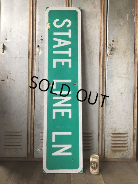 画像1: Vintage Road Sign STATE LINE LN (T578) (1)