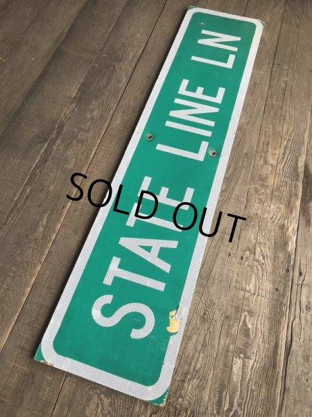 画像8: Vintage Road Sign STATE LINE LN (T578) (8)