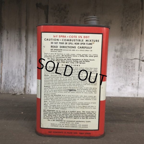 画像3: Vintage BIF Spra Cote Kills Quart Oil can (T563)  (3)