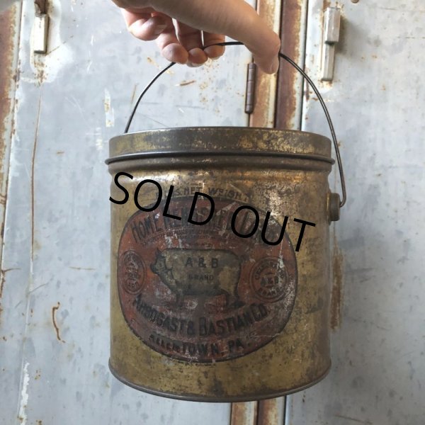 画像11: Vintage A&B BRAND Meats Lard Can 5 Lbs (T562) (11)