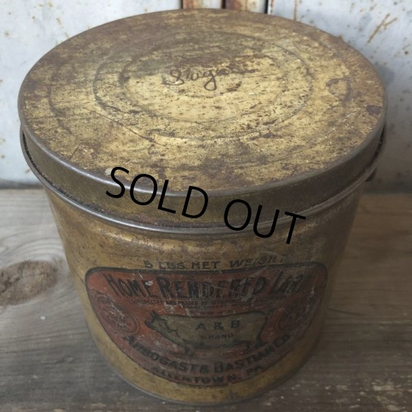 画像10: Vintage A&B BRAND Meats Lard Can 5 Lbs (T562) (10)