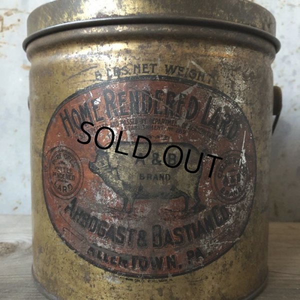 画像7: Vintage A&B BRAND Meats Lard Can 5 Lbs (T562) (7)