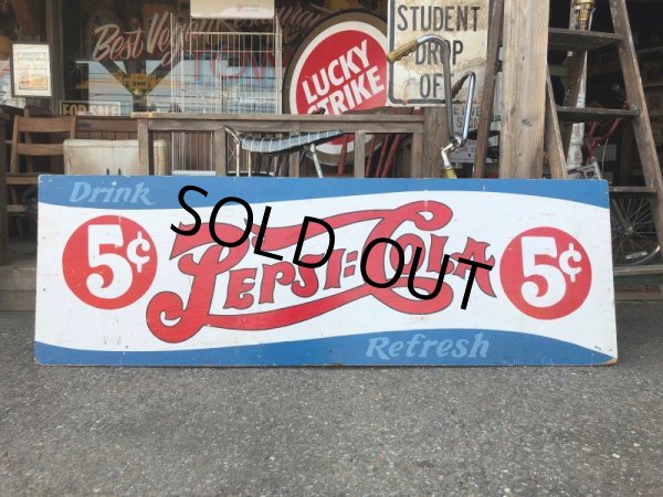 画像2: Vintage PEPSI Refresh drink 5￠ Wood Sign (T582)  (2)
