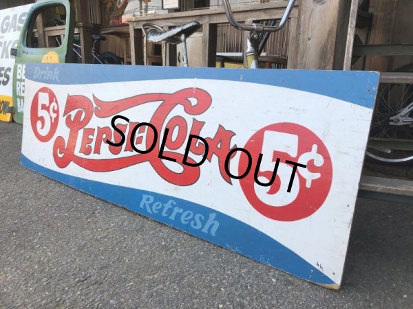 画像11: Vintage PEPSI Refresh drink 5￠ Wood Sign (T582)  (11)