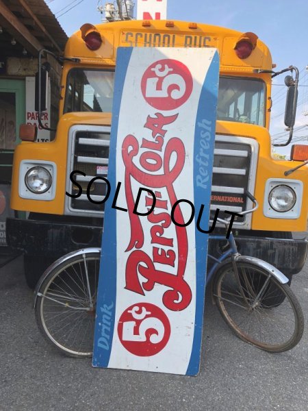 画像1: Vintage PEPSI Refresh drink 5￠ Wood Sign (T582)  (1)