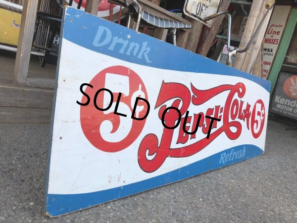 画像10: Vintage PEPSI Refresh drink 5￠ Wood Sign (T582)  (10)