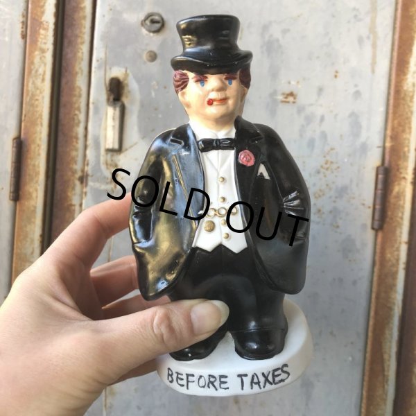 画像9: Vintage Before After Taxes Man Ceramic Statue Bank (T608) (9)