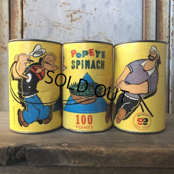 画像2: Vintage Popeye Toy Pitch n Toss Gardner Game Spinach Can (T592) (2)