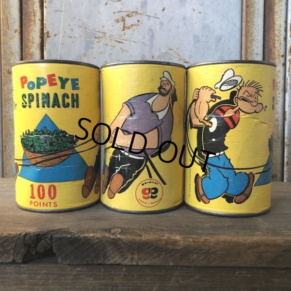 画像3: Vintage Popeye Toy Pitch n Toss Gardner Game Spinach Can (T592) (3)