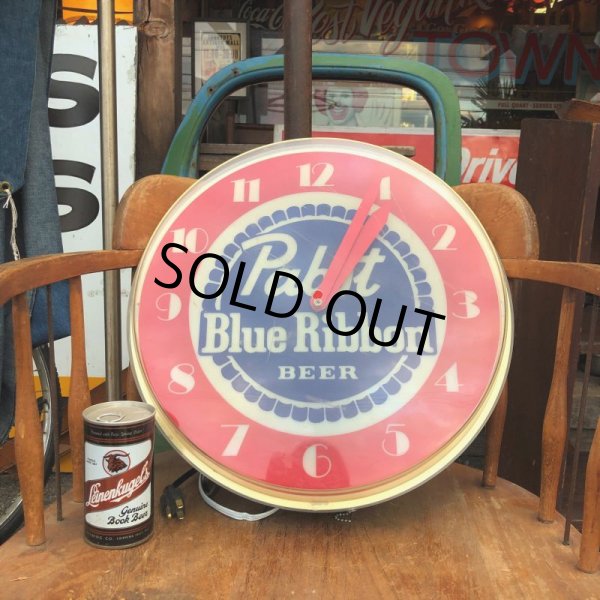 画像3: Vintage Pabst Blue Ribbon Beer Lighted Clock Sign (T609) (3)