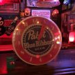 画像1: Vintage Pabst Blue Ribbon Beer Lighted Clock Sign (T609) (1)