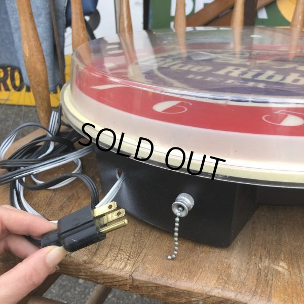 画像5: Vintage Pabst Blue Ribbon Beer Lighted Clock Sign (T609) (5)