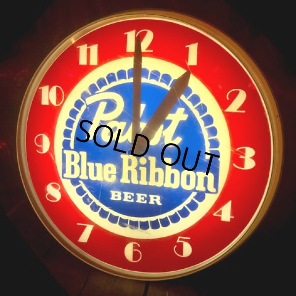 Vintage Pabst Blue Ribbon Beer Lighted Clock Sign (T609