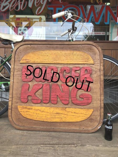 画像2: 70s Vintage Burger King Old Logo Restauraunt Store Display Sign (T616) (2)